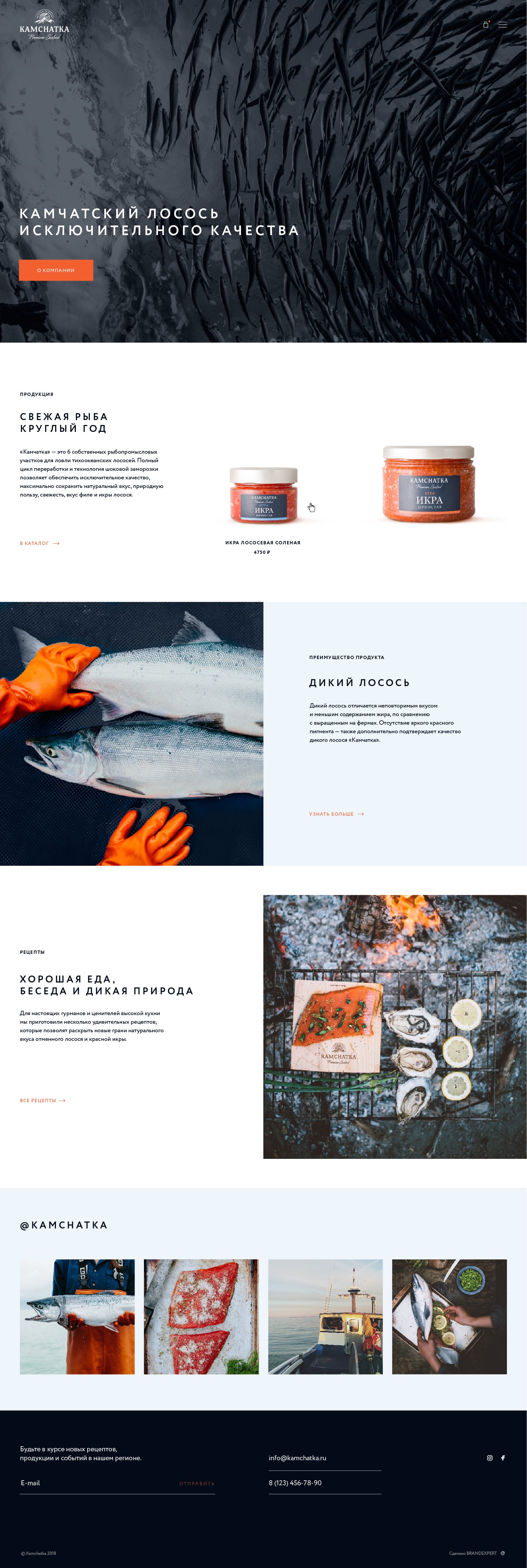 Дизайн сайта морепродуктов Камчатка
